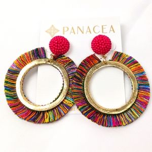 NWT Large Panacea Dangle Hoop Colorful Earrings